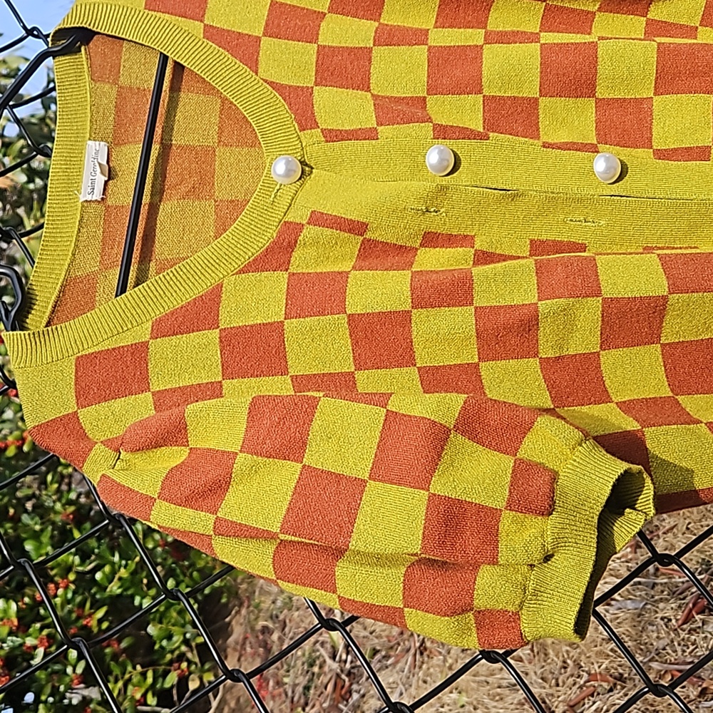 Super soft checker short sleeve sweater - Picture 4 of 5